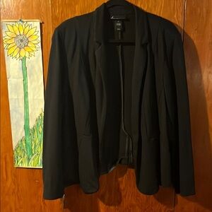 Lane Bryant Black Blazer Shawl Collar Open Front